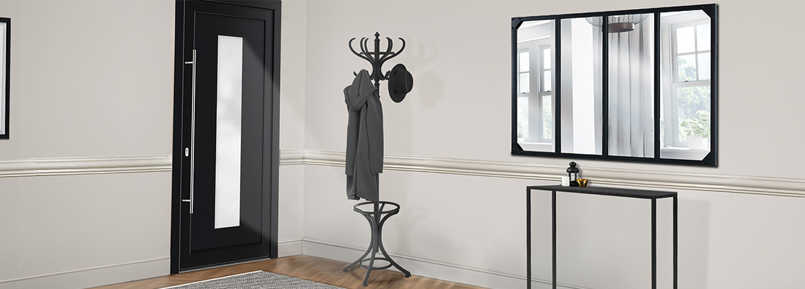 Miroir verrière 4 bandes design industriel 110x70 cm